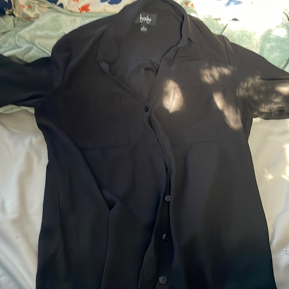 Black button down blouse